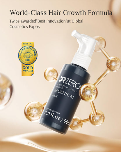 DR ZERO Redenical Scalp Revitalizing Essence spray bottle showing the nozzle application design