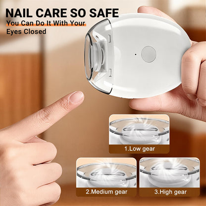 Compact automatic nail trimmer in travel setup