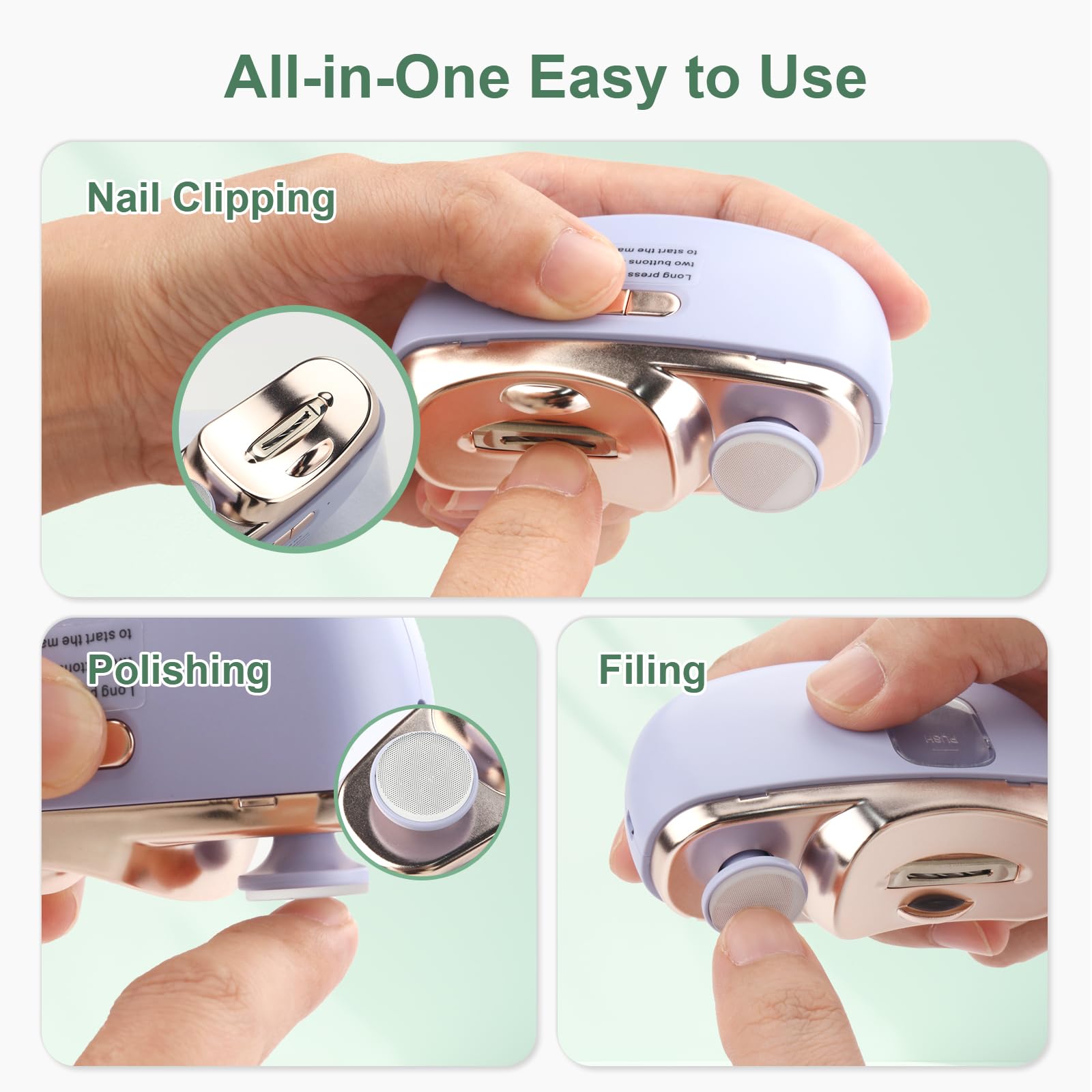 Kiwtreby automatic nail trimmer with LED light
