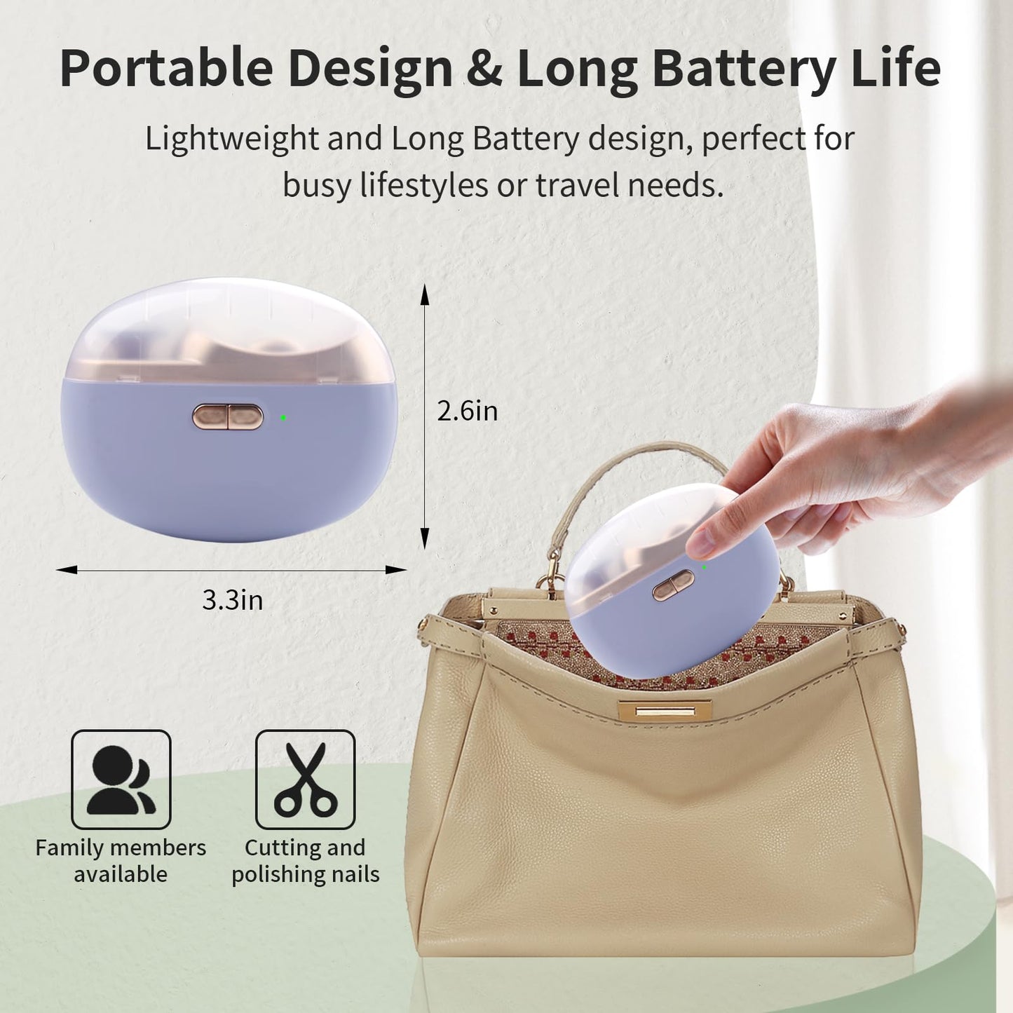 Top view of Kiwtreby electric nail clipper storage bin