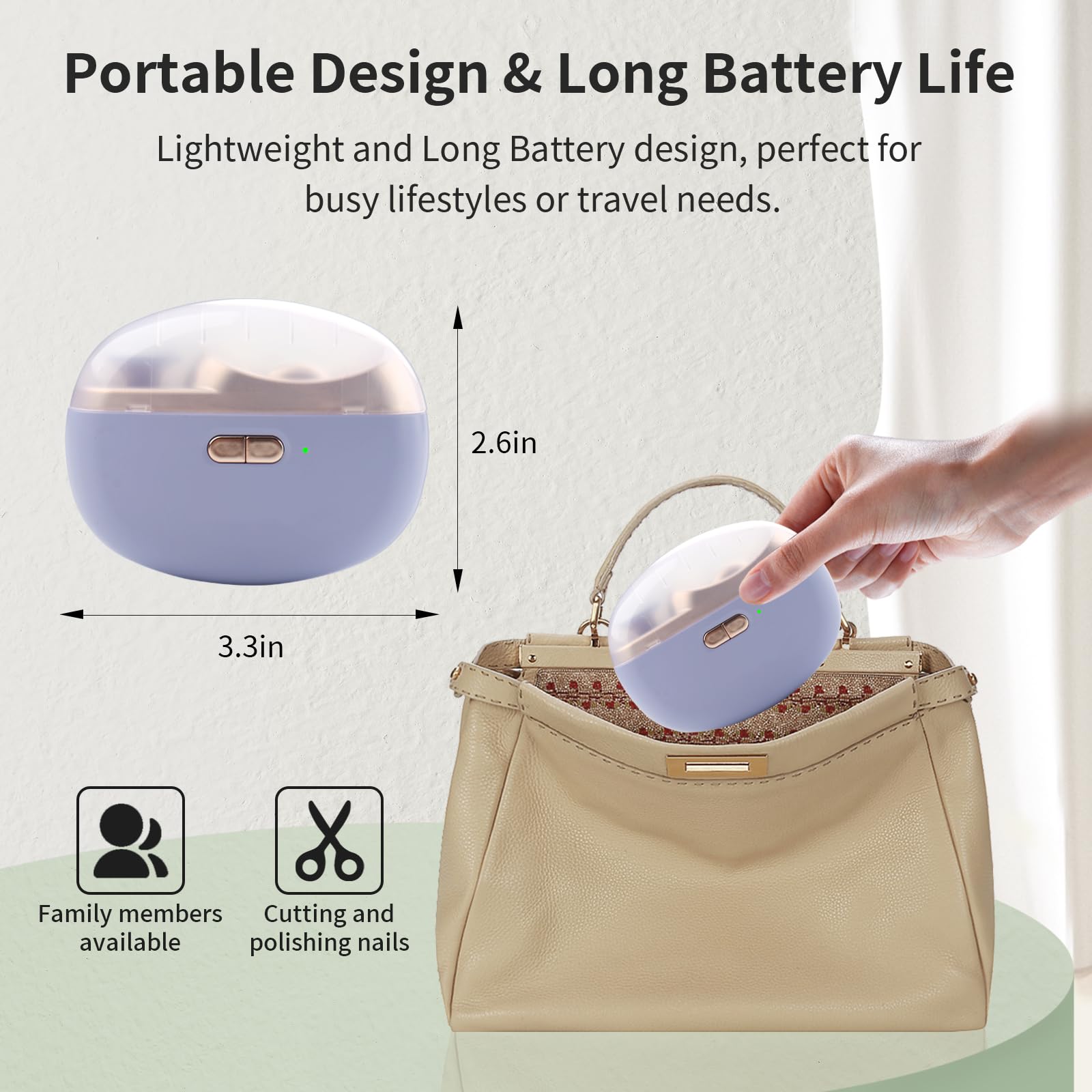 Top view of Kiwtreby electric nail clipper storage bin
