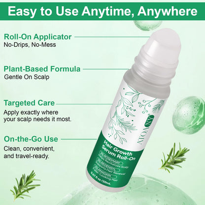 Drumstone hair fall control serum roll on applicator closeup