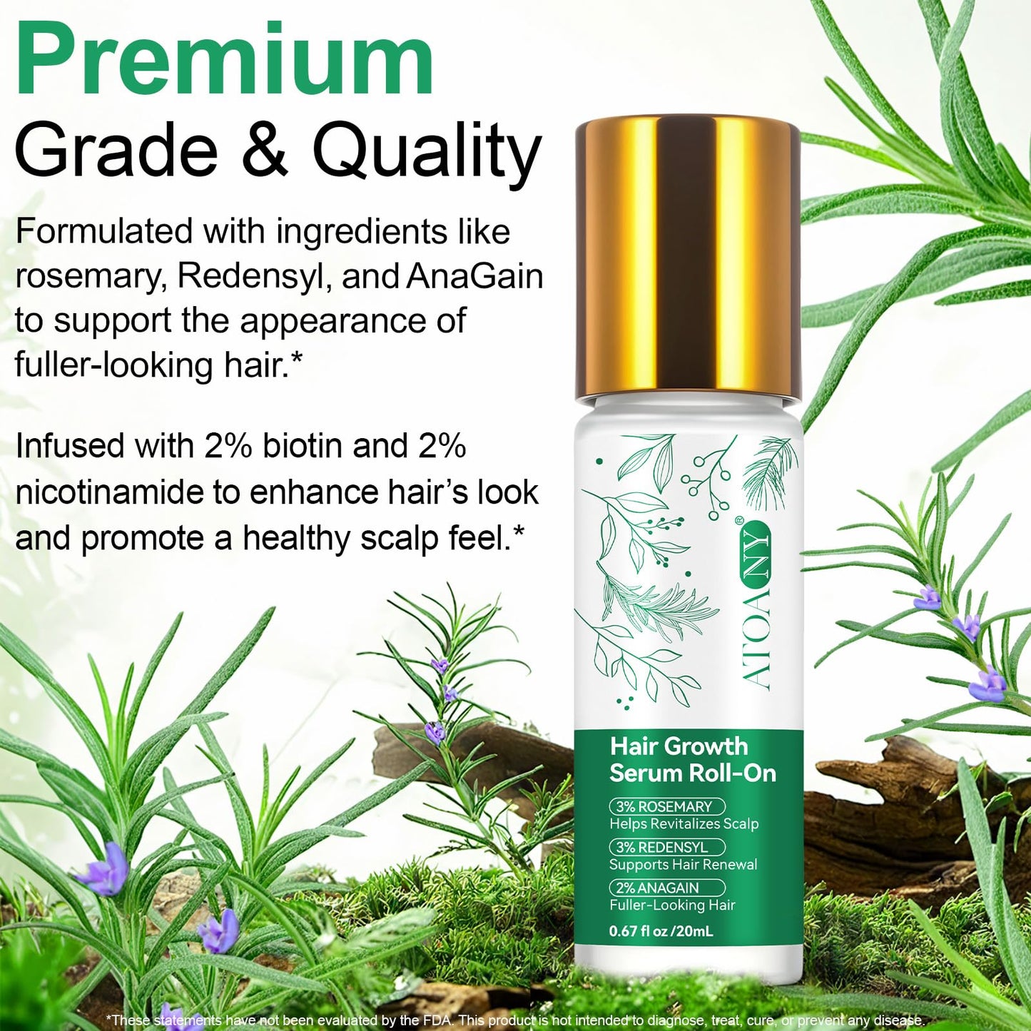 Imported rosemary and redensyl scalp serum for hair thinning