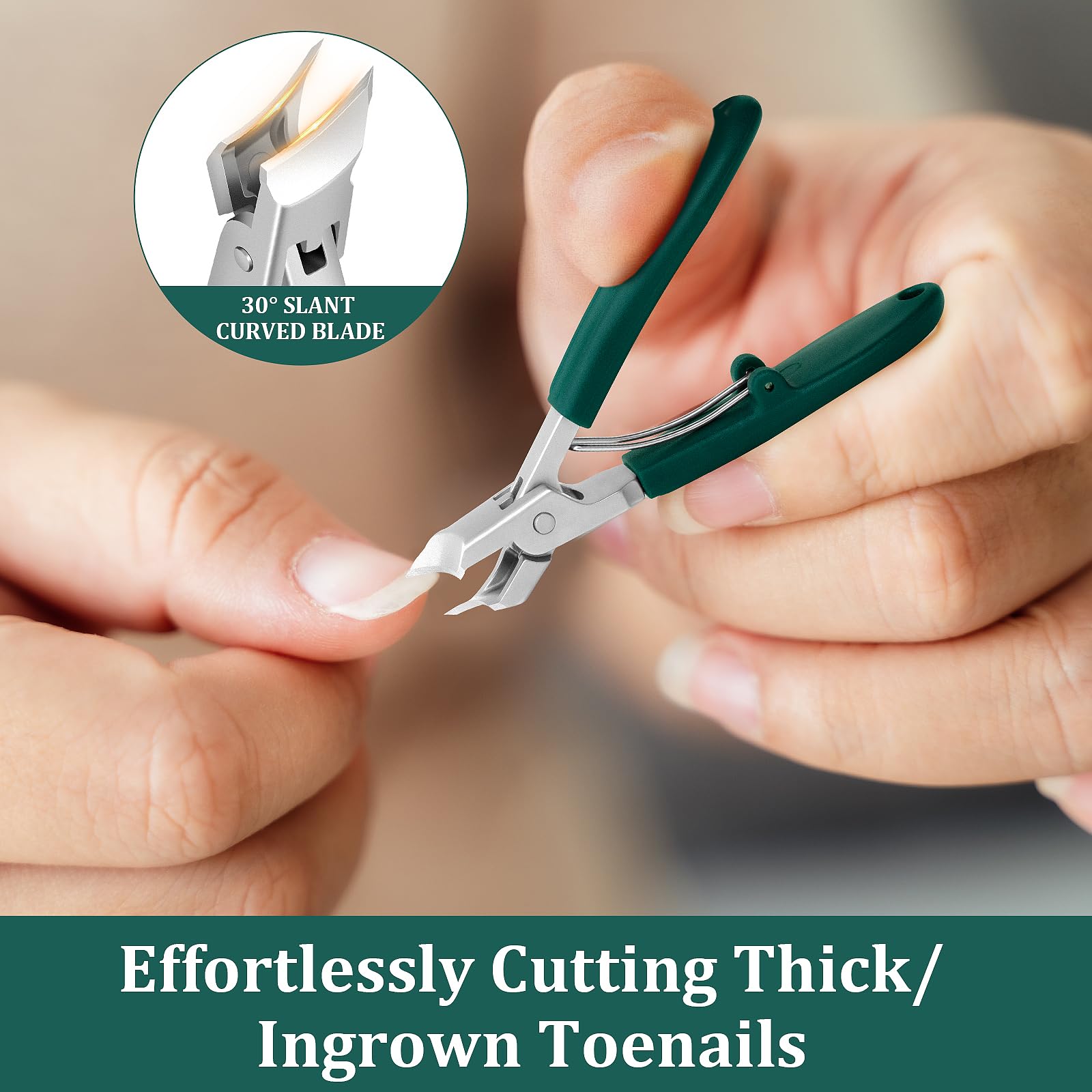 Xeaejex nail clipper set featuring ergonomic green non-slip grip