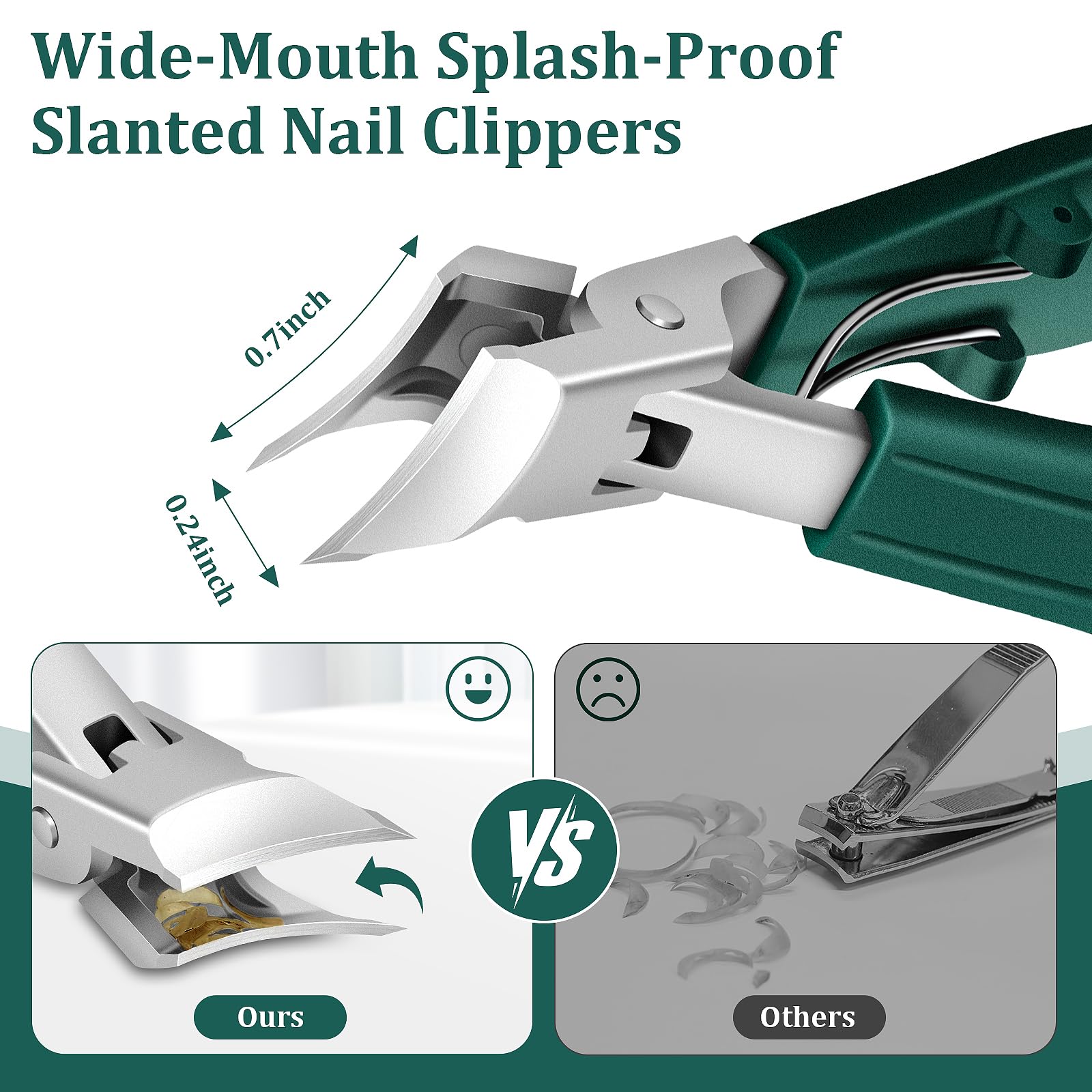 Side profile of eagle beak beveled nail cutter for thick nails
