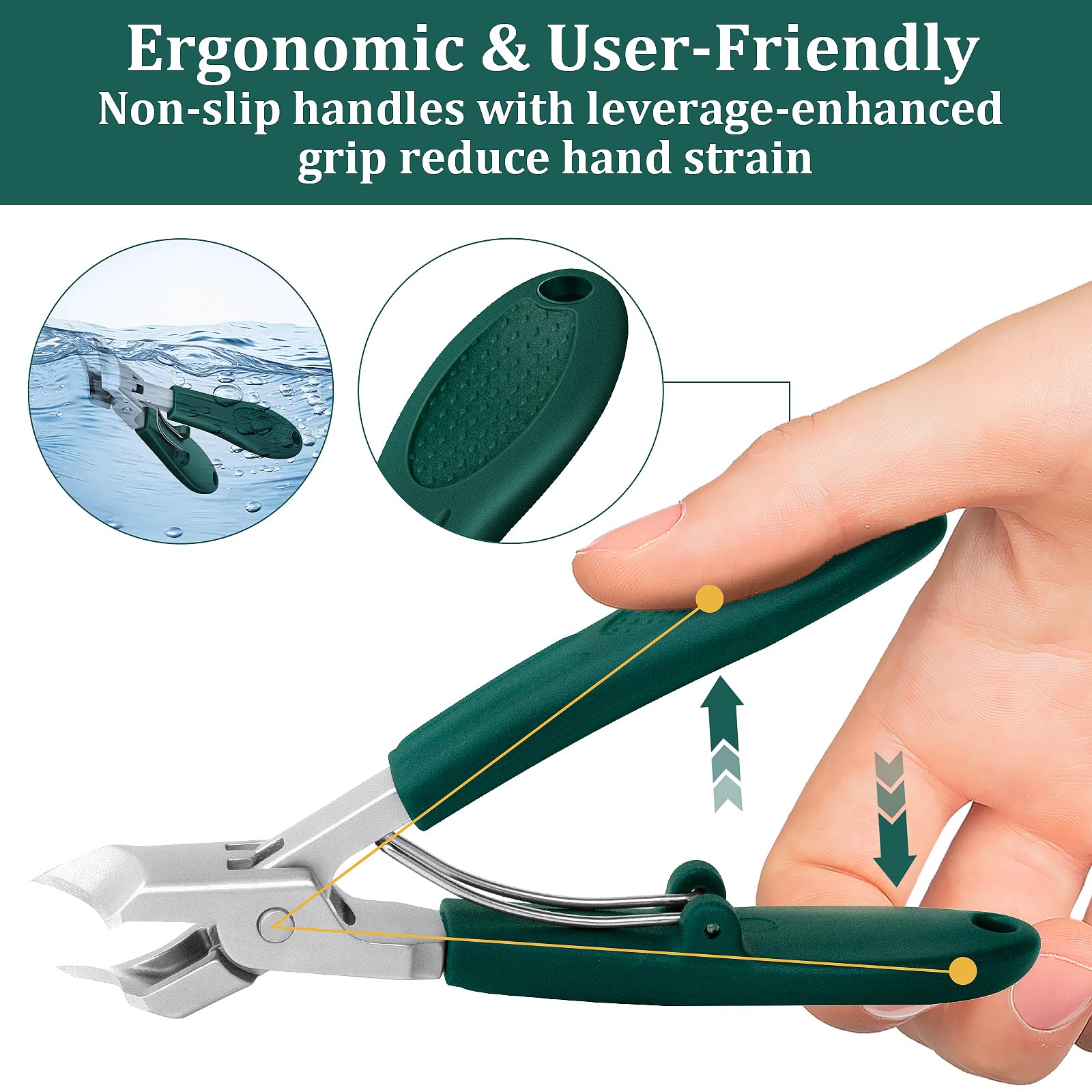 Top down view of 3 piece professional nail grooming tool kit
