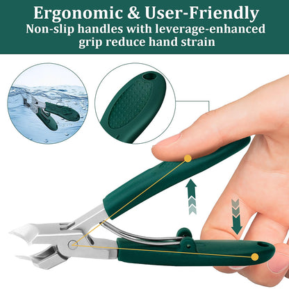 Top down view of 3 piece professional nail grooming tool kit