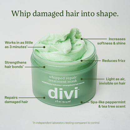 Divi peptide-infused hair products displayed on a clean background