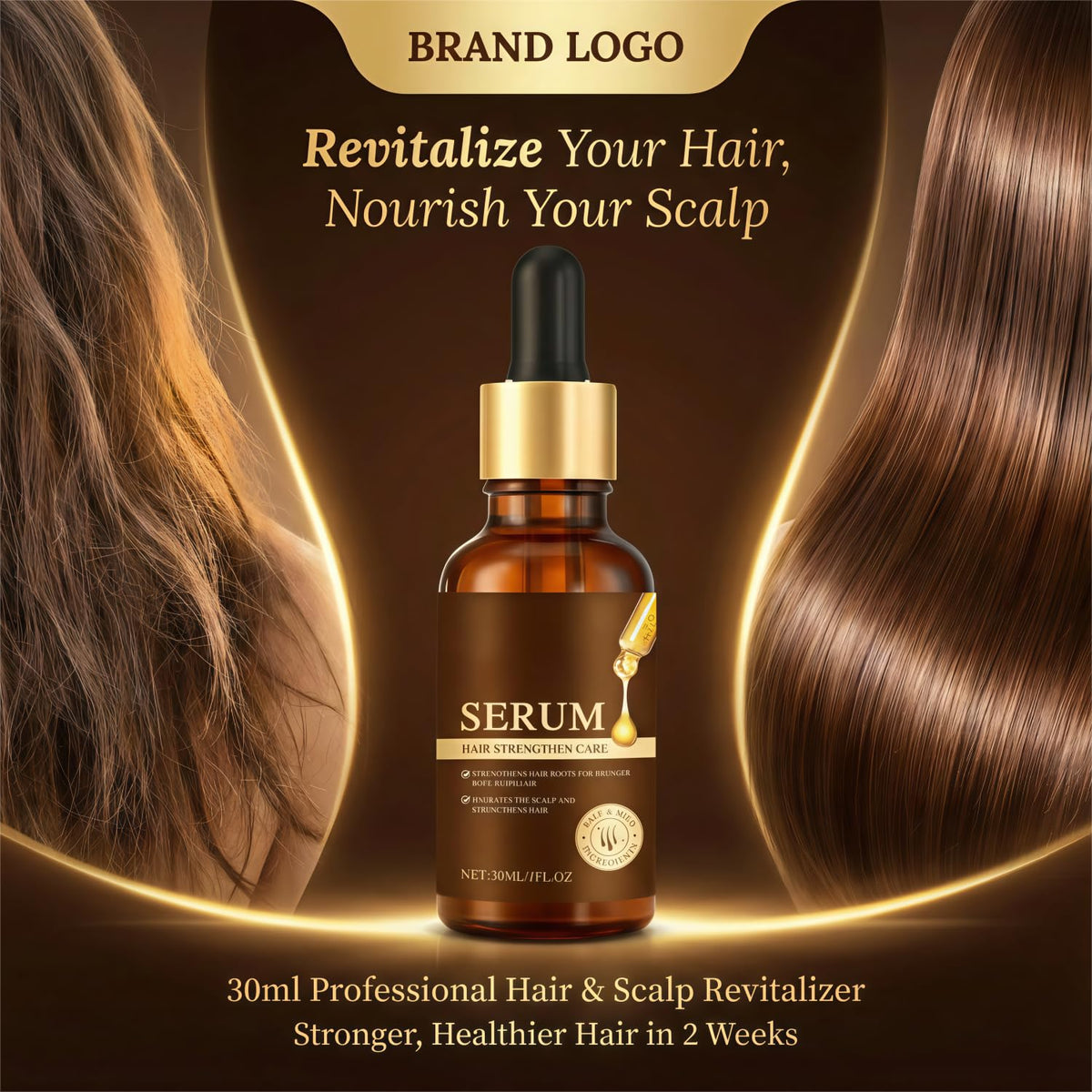 GXFANZHU hair serum dropper bottle close up detail