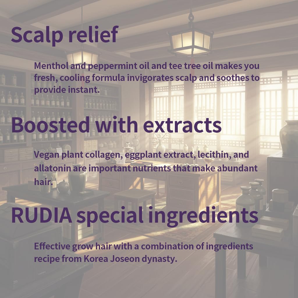 Premium Korean scalp ampoule serum back label with usage instructions