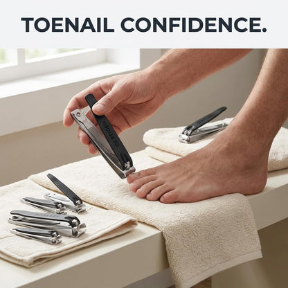 Close up of Certigen sharp stainless steel nail clippers