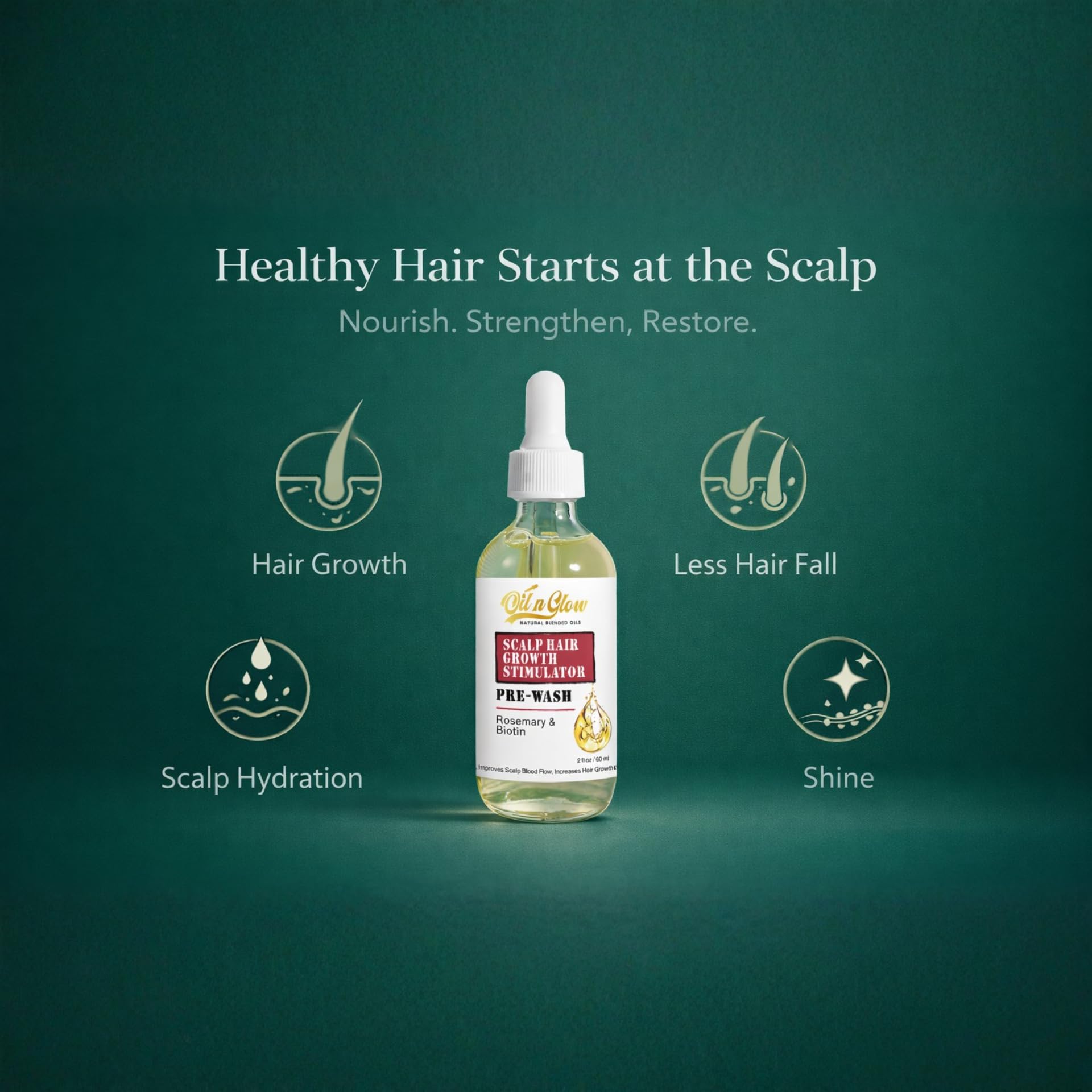 Applying a few drops of OilnGlow pre-shampoo serum directly to the scalp parting