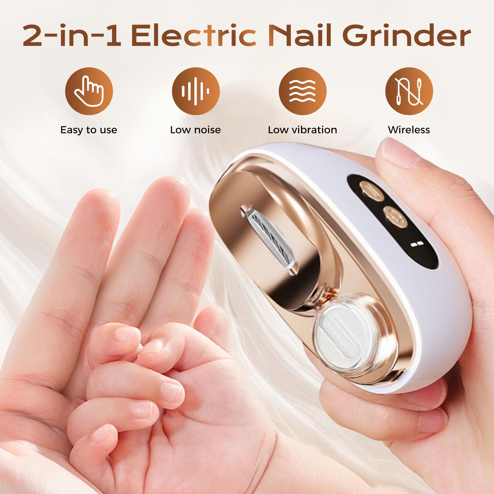 Cfyyfc automatic nail trimmer showing 3 speed settings