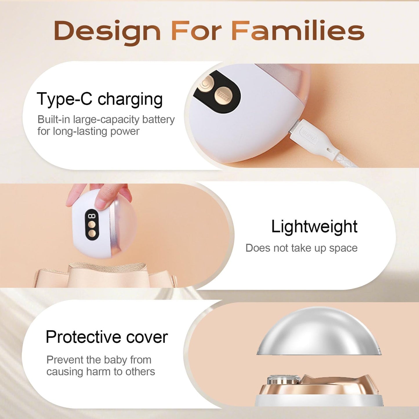 Orange electric nail polisher with LED light feature