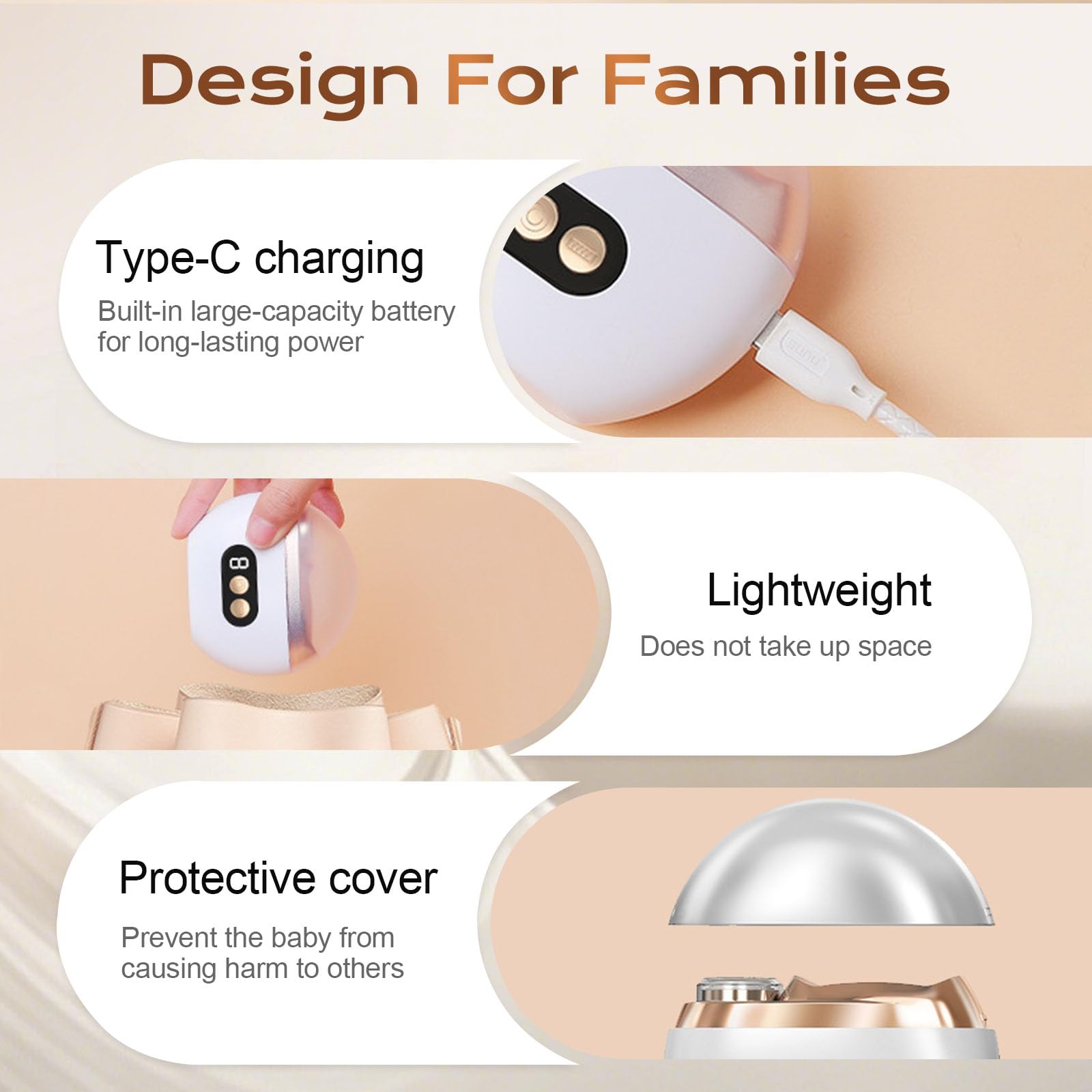 Orange electric nail polisher with LED light feature