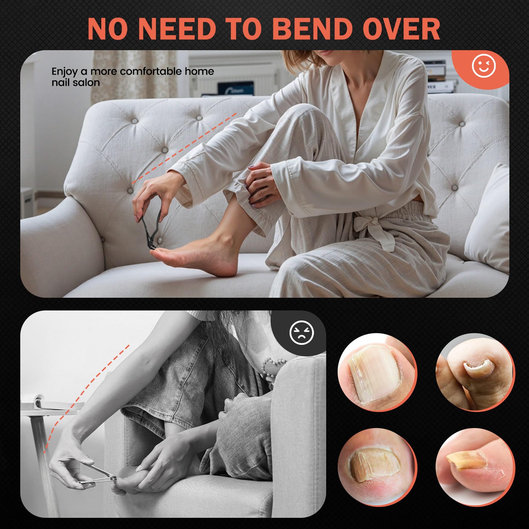 Bezox toenail clippers curved head detail for thick nails