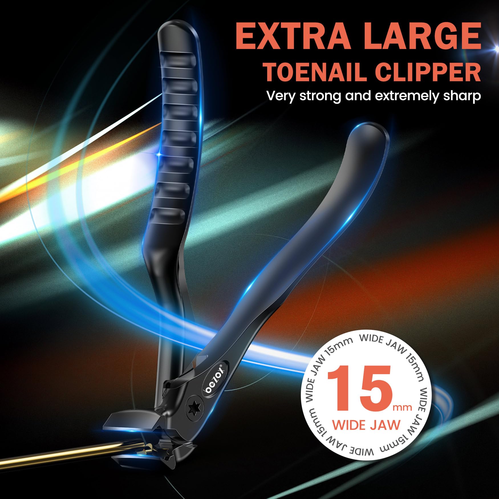 Side view of Bezox ergonomic long handled nail trimmer