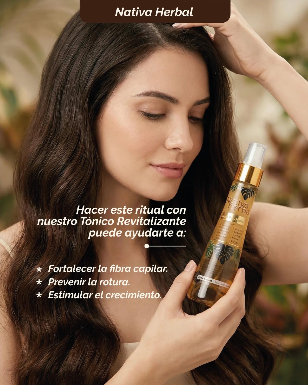Authentic Nativa Herbal hair care liquid formulation for thicker hair