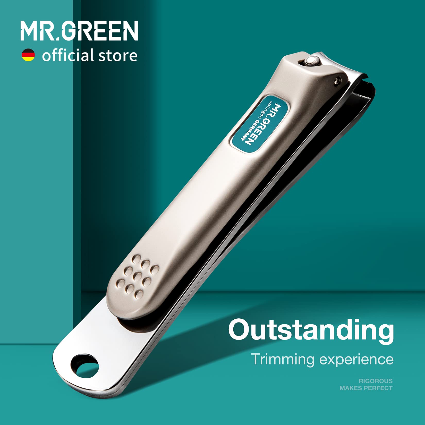 Close up of Mr. Green nail clipper curved blades
