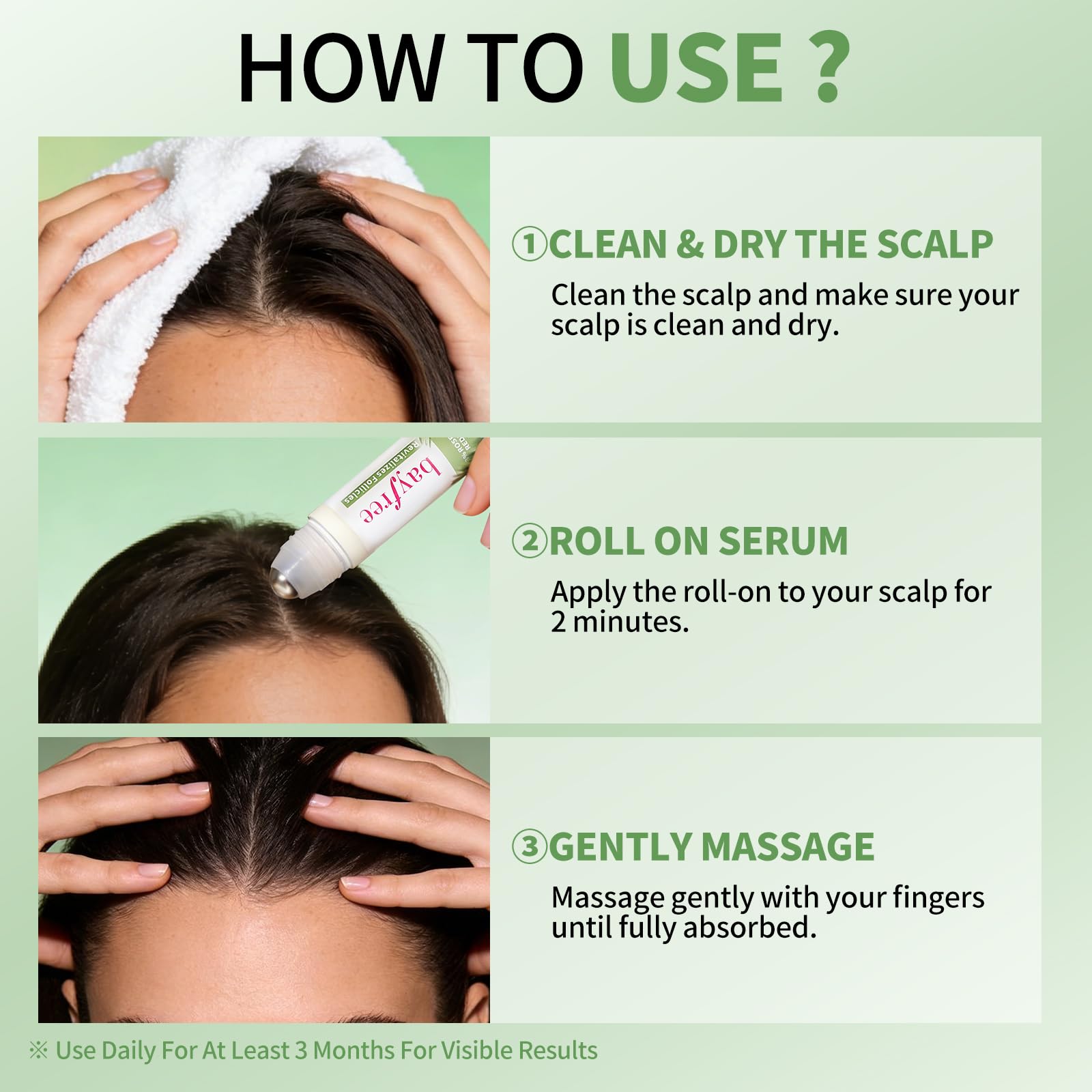 Hydrating and non greasy hair thickness serum packaging for men and women.