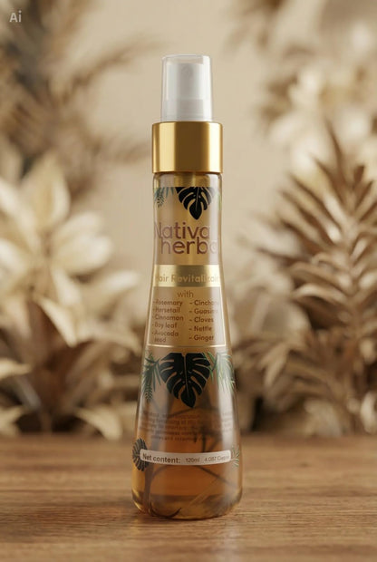 Premium herbal hair tonic bottle for anti-hair fall home regimen