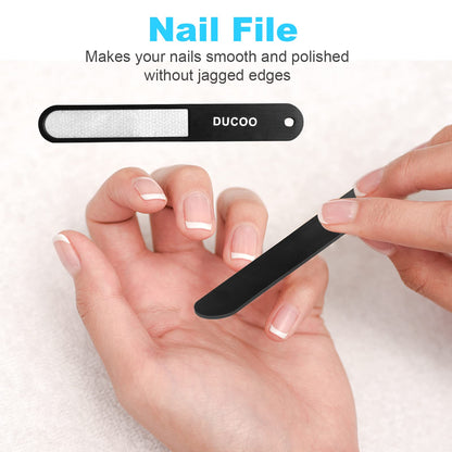 Complete Ducoo stainless steel nail care kit arrangement