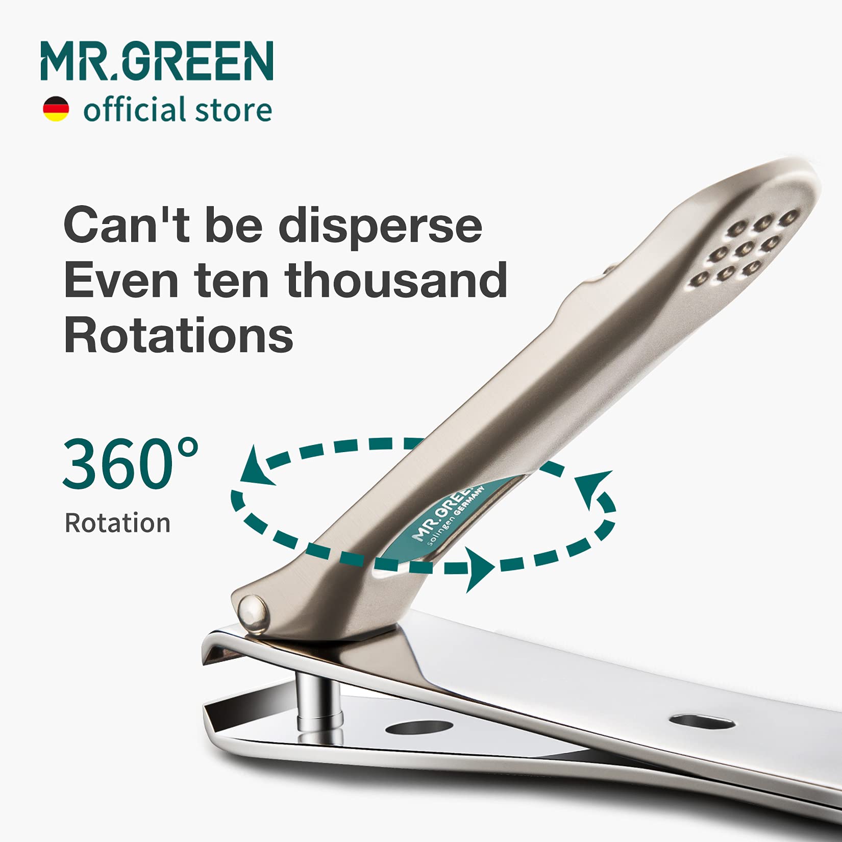 Top view of Mr. Green nail clipper ergonomic handle