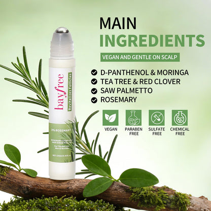 Be Bodywise hair follicle stimulating roll on serum side angle view.