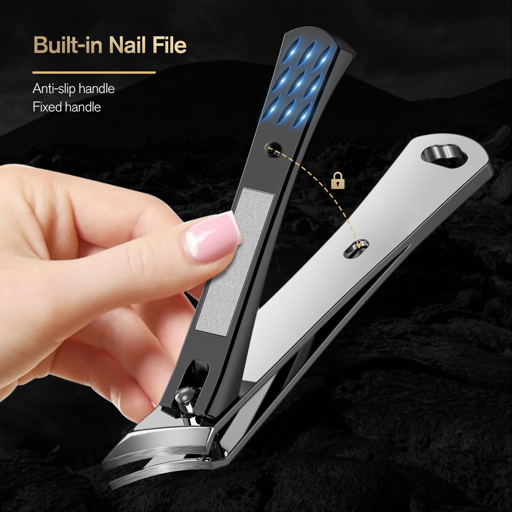 Feryes professional nail tool for seniors and men in black