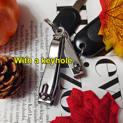 High quality stainless steel nail clippers set on white background