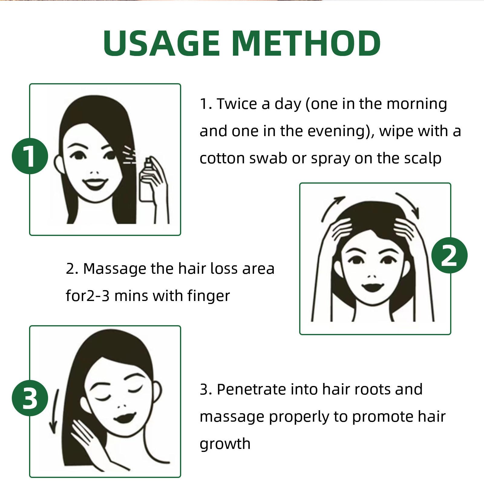 Root strengthening and hair thickening herbal mist spray.