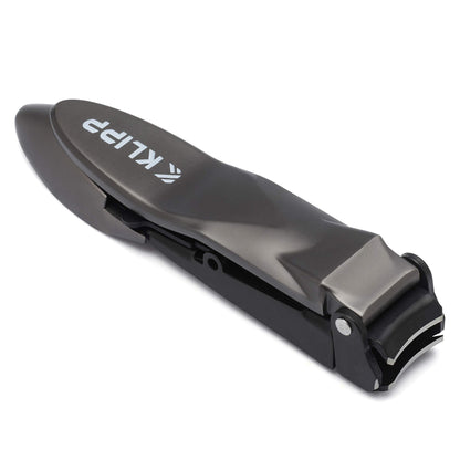 Close up of KLIPP nail clipper lever and matte black finish