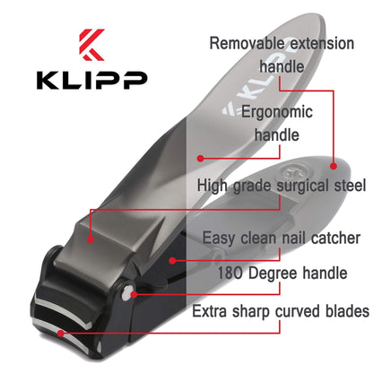 Ergonomic leverage demonstration of KLIPP nail clippers for thick nails