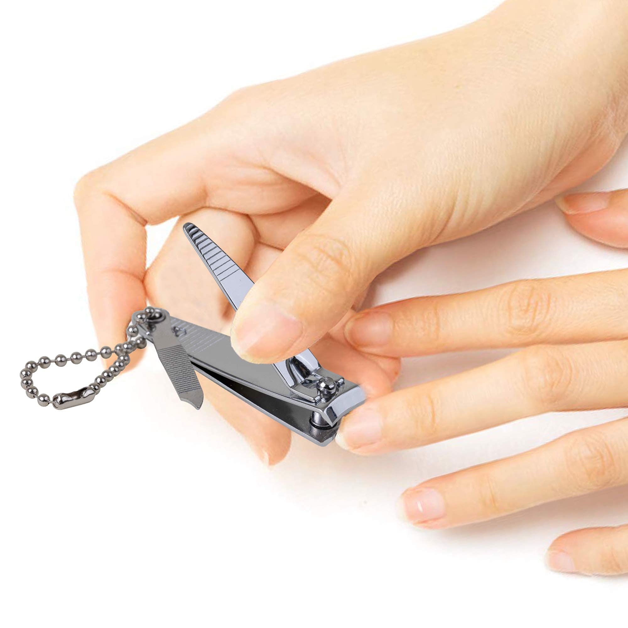 Top view of 6 piece professional nail clipper kit for men and women