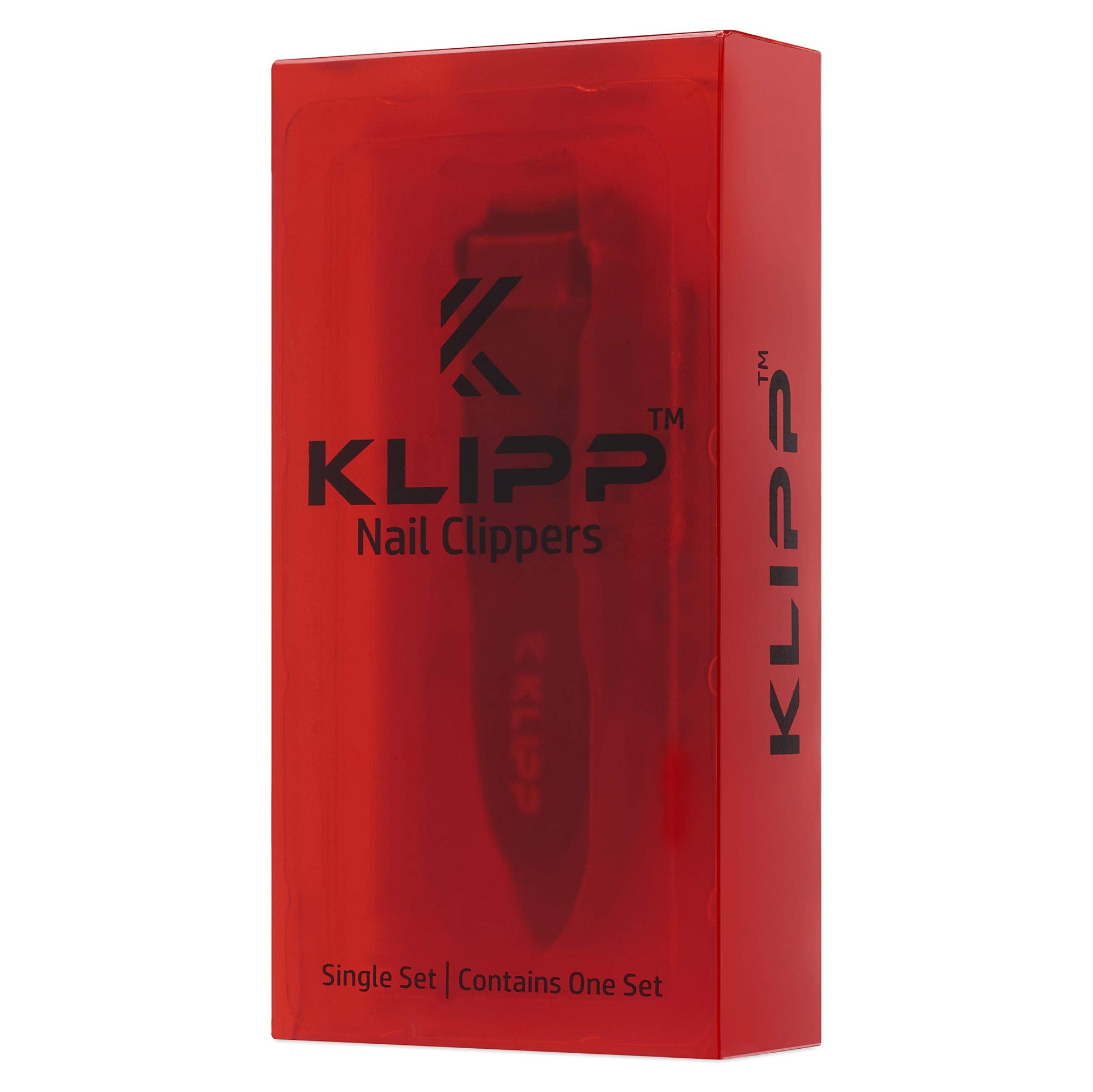 KLIPP professional mens manicure tool top view on white background