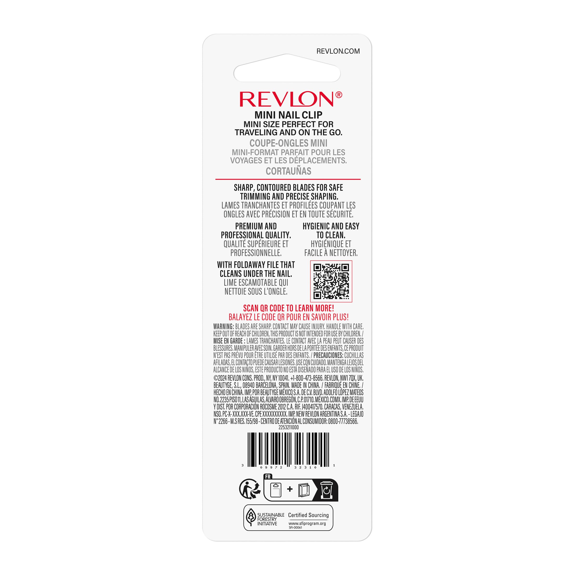 Revlon travel-friendly nail clipper with foldaway file