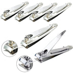 Travel friendly nail clipper set in stainless steel finish