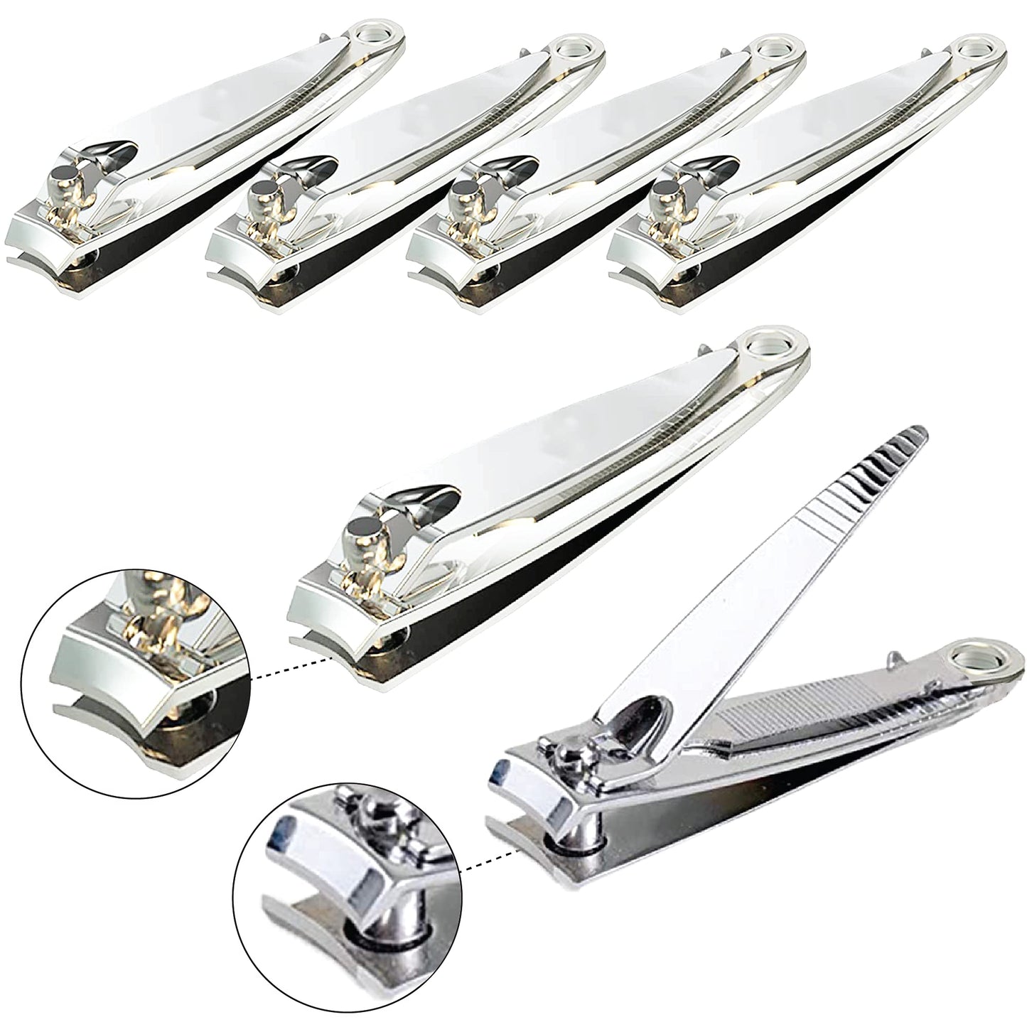 Travel friendly nail clipper set in stainless steel finish