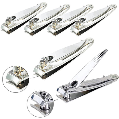 Travel friendly nail clipper set in stainless steel finish