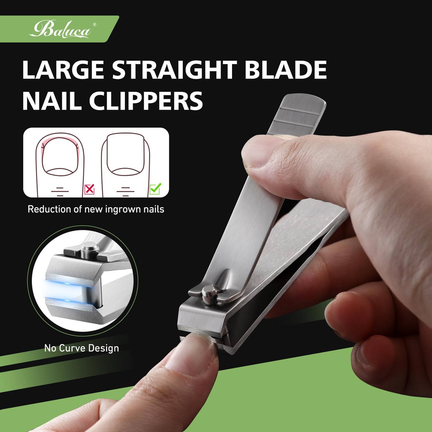 Bezox stainless steel wide jaw nail clipper for thick toenails