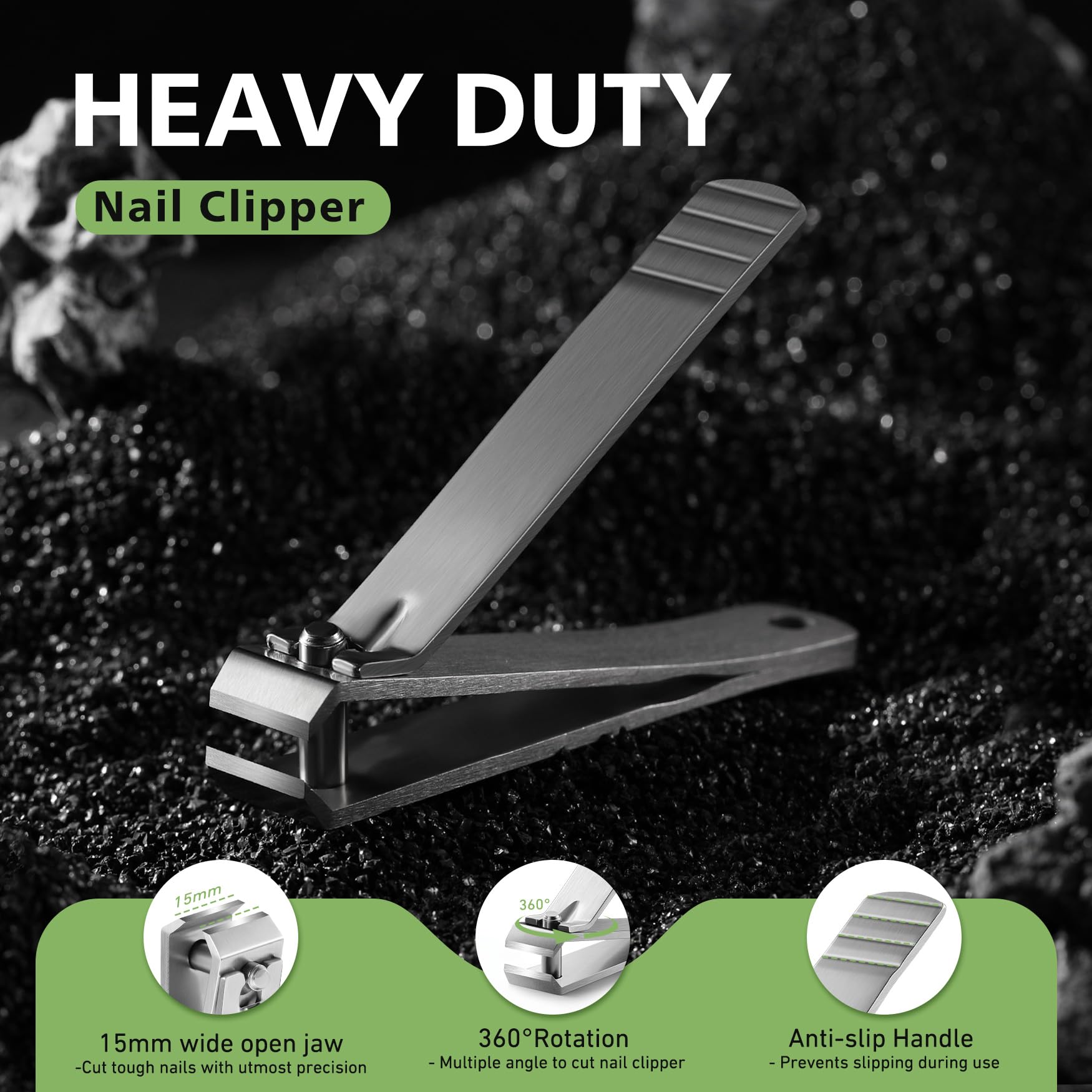 Close up of Bezox professional straight edge nail clipper blade