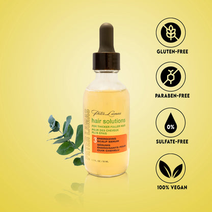 Peter Lamas hair growth serum bottle back label with detailed usage instructions