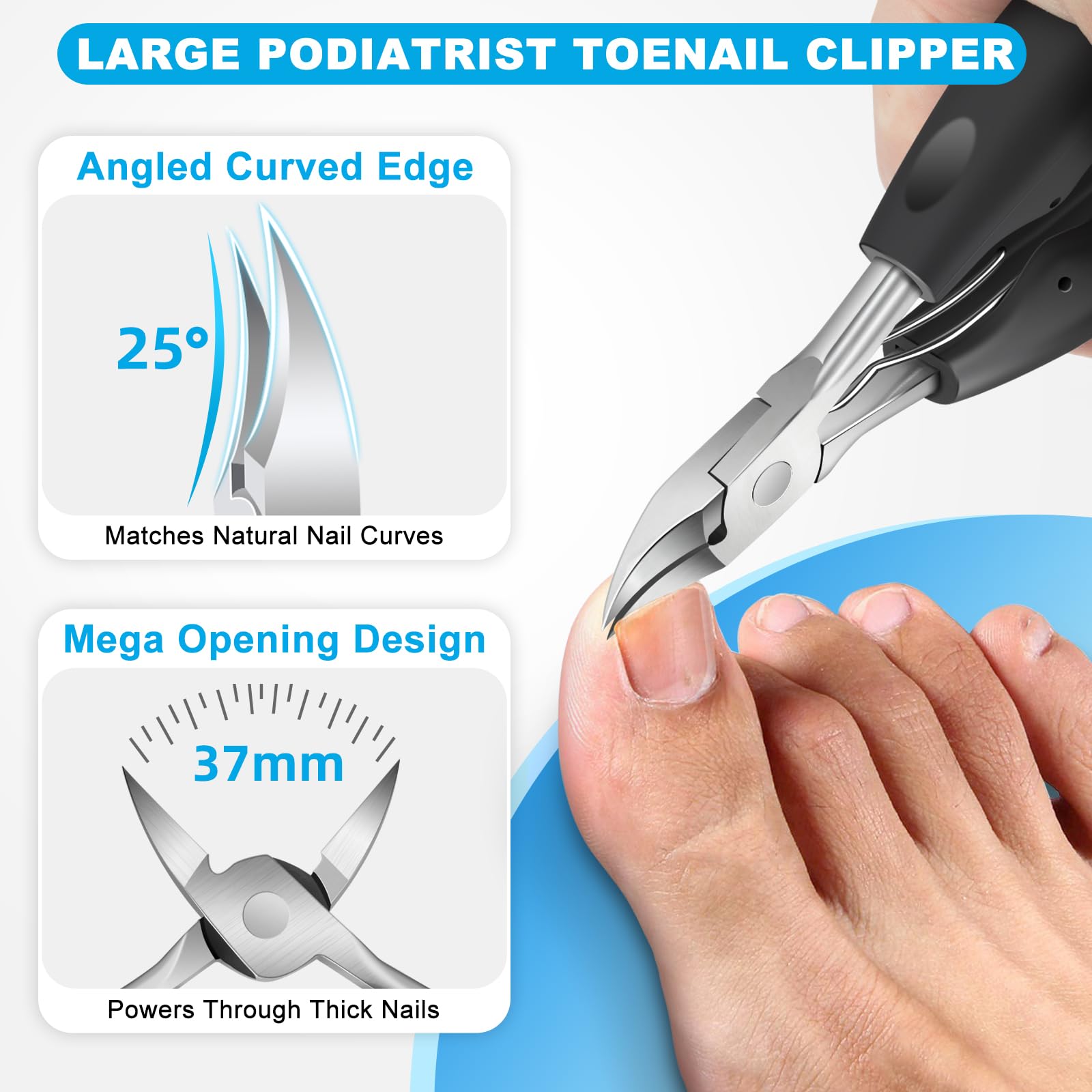 Ergonomic angled head nail cutter for seniors