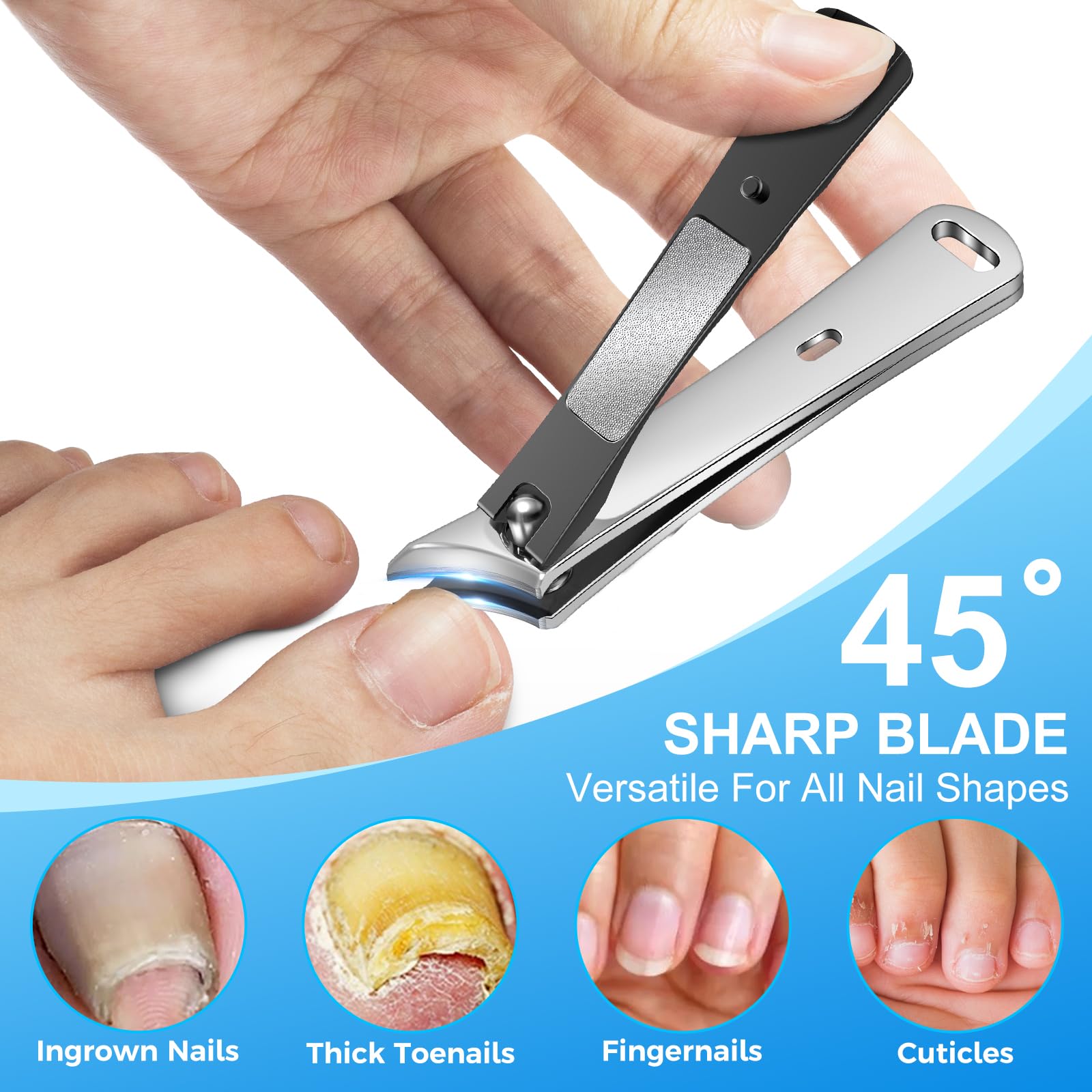 Close up of 15mm wide jaw toenail clipper
