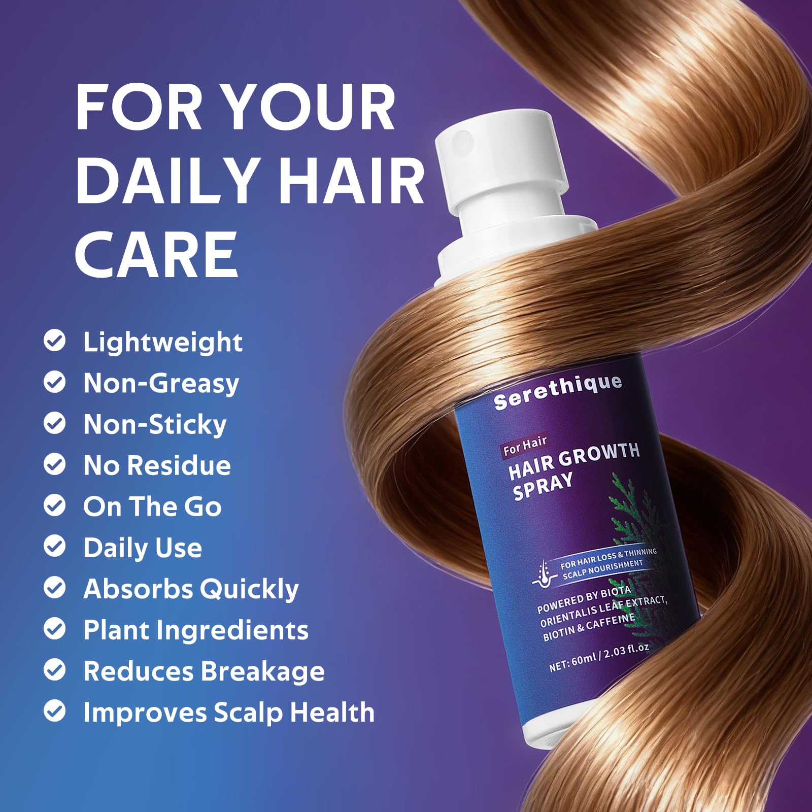 Fast absorbing non greasy scalp serum for men and women hair density.
