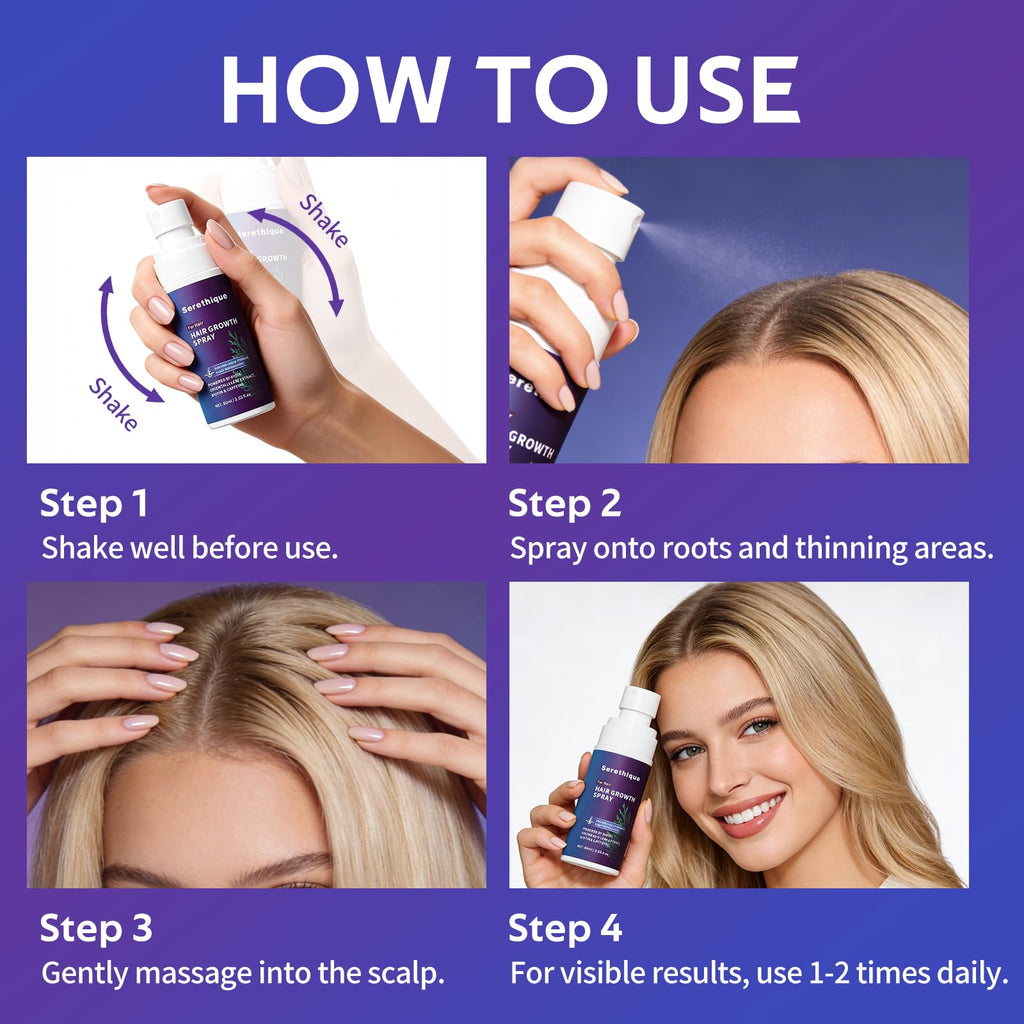 Serethique hair serum bottle showing key ingredients