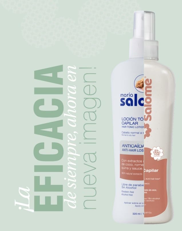 Maria Salome hair tonic bottle featuring natural extracts