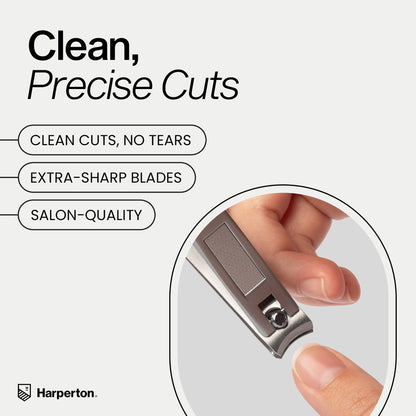 Harperton 2 pack stainless steel nail clippers with travel bag
