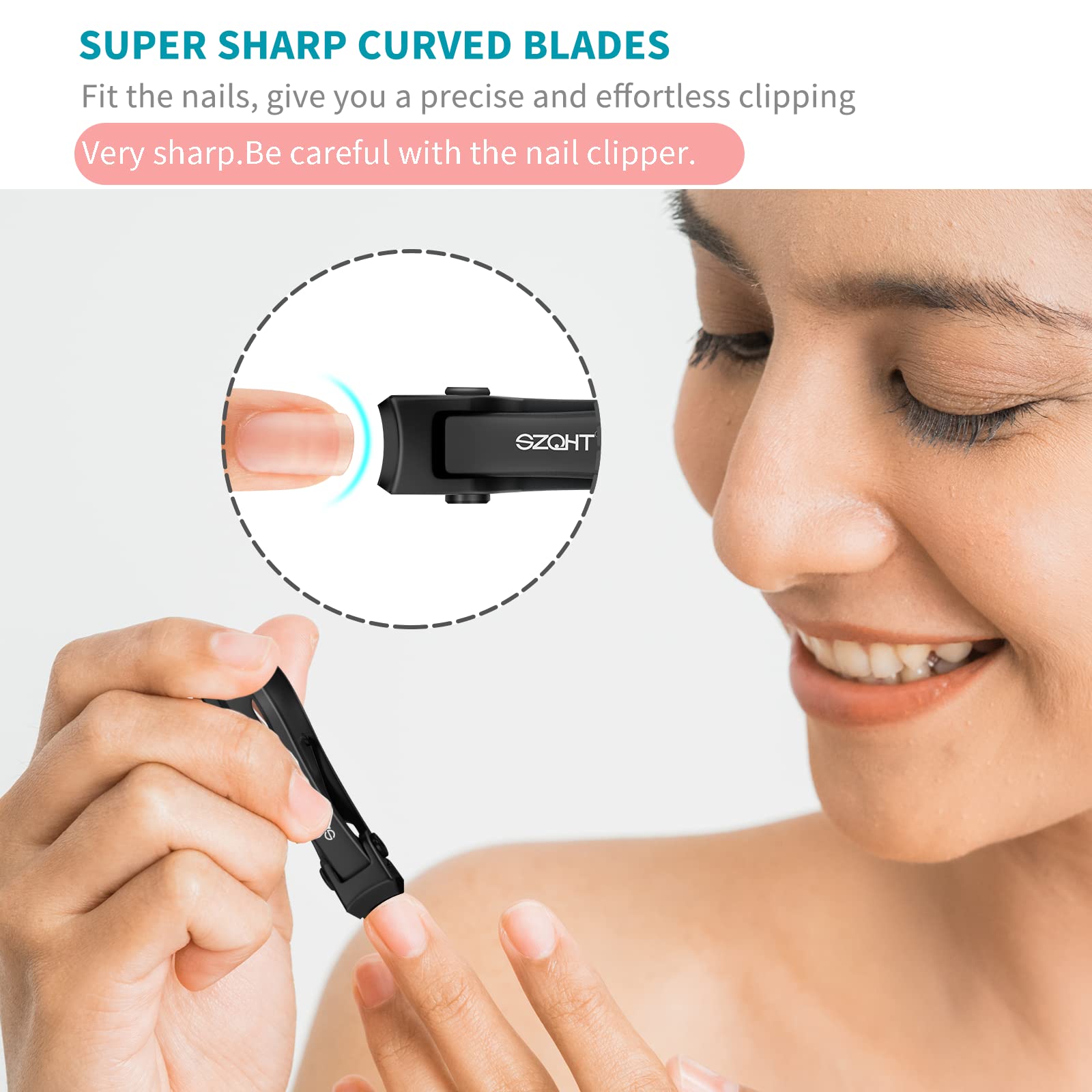 Ergonomic grip of SZQHT nail clippers for seniors