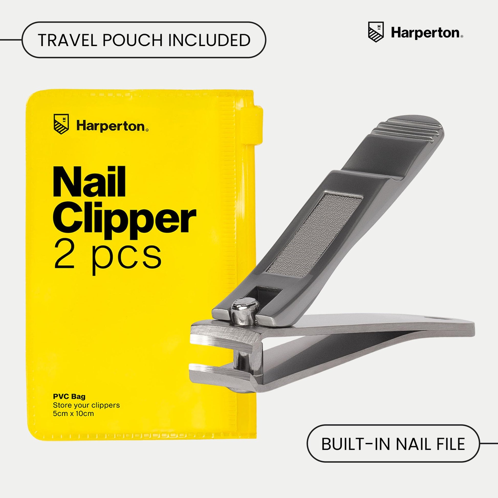 Top view of Harperton fingernail and toenail trimmer set